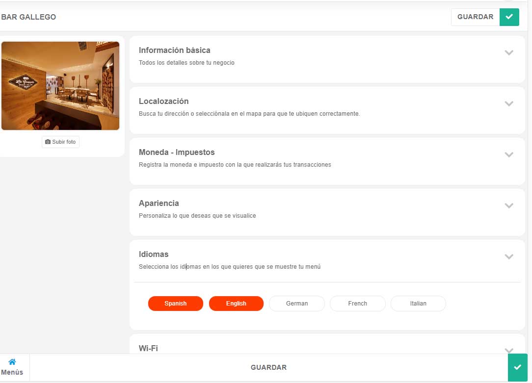 menuQRcool - menu QR multi idioma