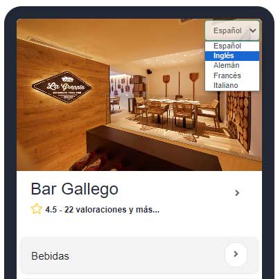 menuQRcool - menu QR multi idioma